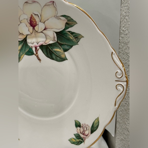 Allyn Nelson Tea Cup, Saucer & Plate Fine English Bone China Floral Yellow/White - Picture 4 of 14